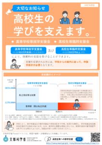 高等学校等就学支援金・高校生等臨時支援金のご案内